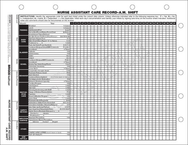 Nurse Assistant Care Record
